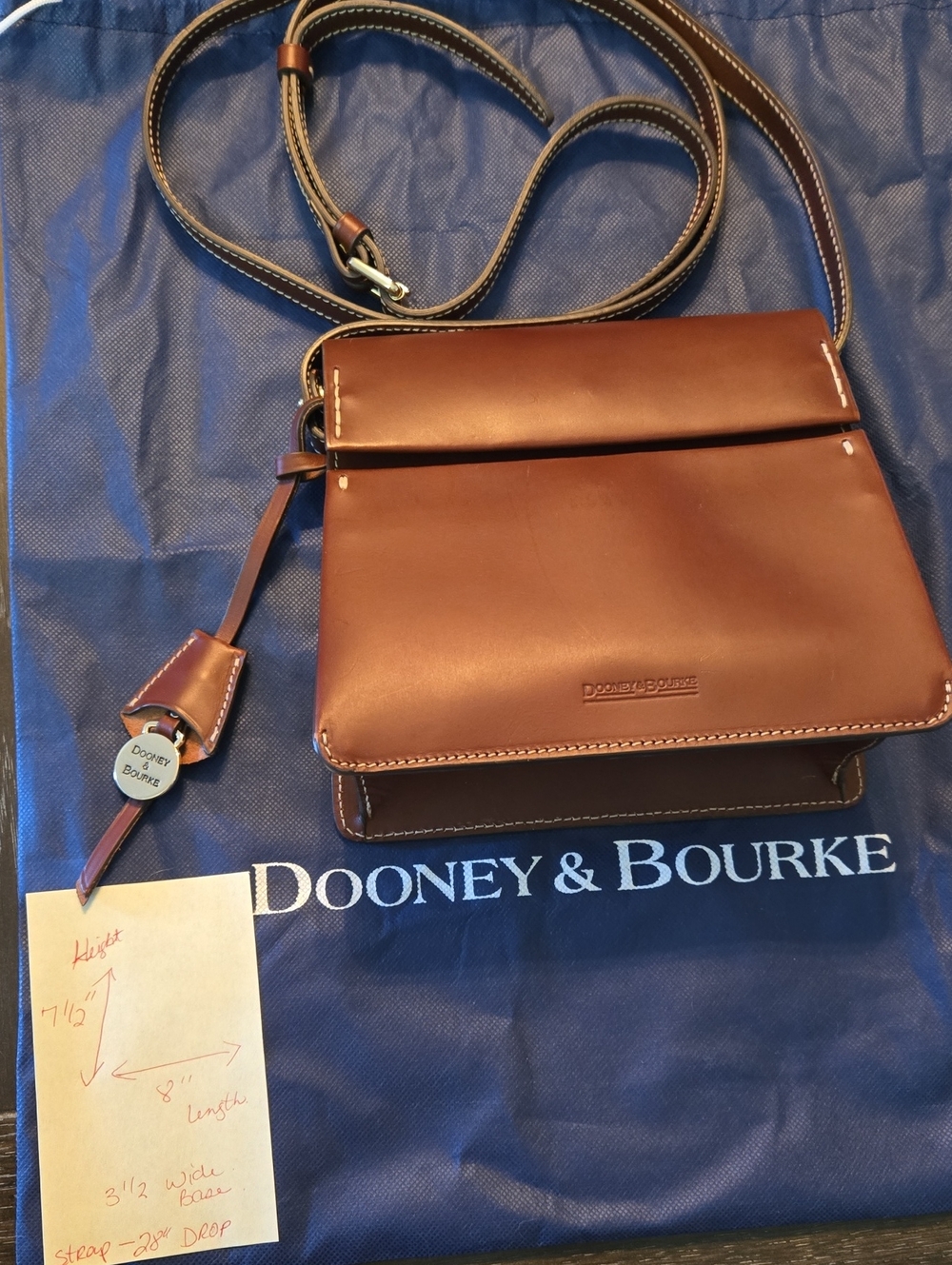 Dooney & Bourke Chestnut Brown Leather Messenger Crossbody